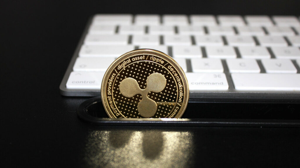 Top cryptocurrency - ripple coin logo Illustration.