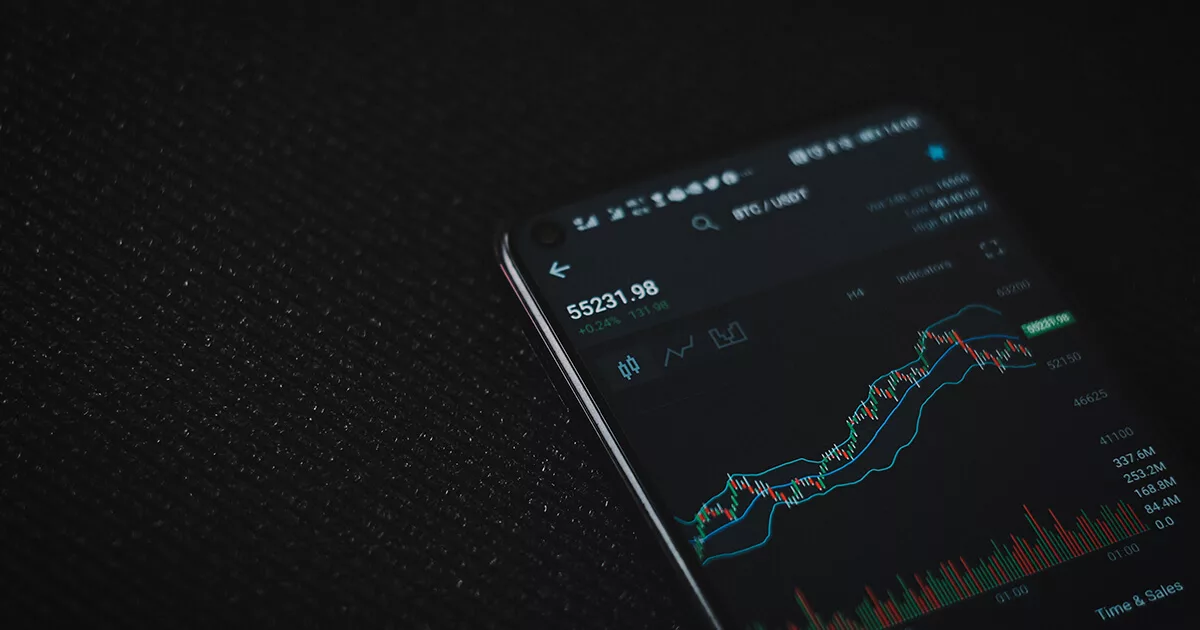 A crypto bot trading platform app opened on a latest android phone showing BTC candle graph.